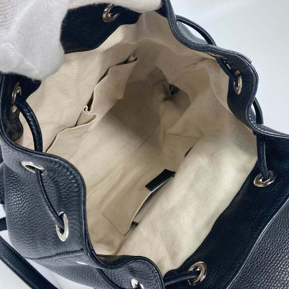 GUCCI Authentic Black Leather Bamboo Backpack main image 11